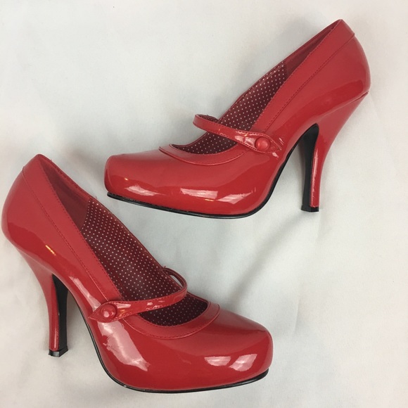 Pin Up Couture Shoes - Pinup Couture Cutie Pie Mary Jane Heels Size 11